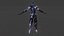 Cyberpunk Ninja Armadura negra Low-poly