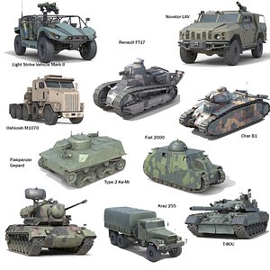 3D 10 Military Vehicles Collection v10