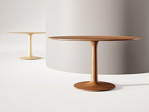 Turntable Round Dining Table 3D