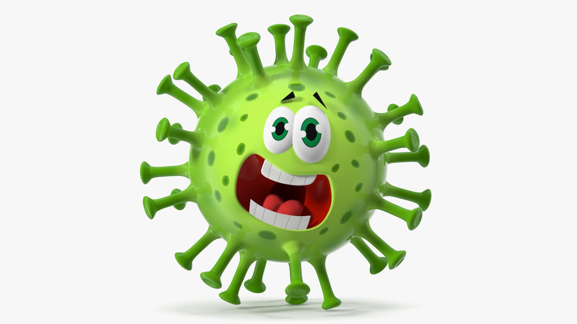 Covid Emoji Scared 3D model preview