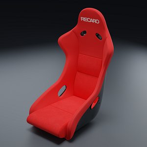 3D model Recaro Pole Position NG FIA Race seat Suede Red 3D Model 3D model