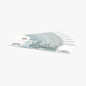 1000 Ruble note Fanned
