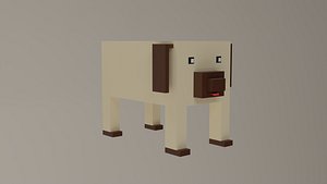 3D model Voxel Low Polly Animal Dog