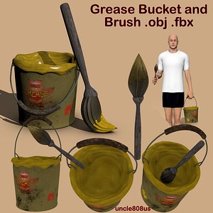 grease bucket brush 3d model