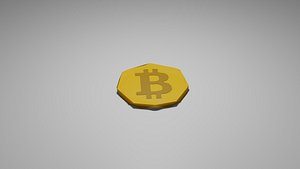 Bitcoin LOW POLY GAME READY 3D model