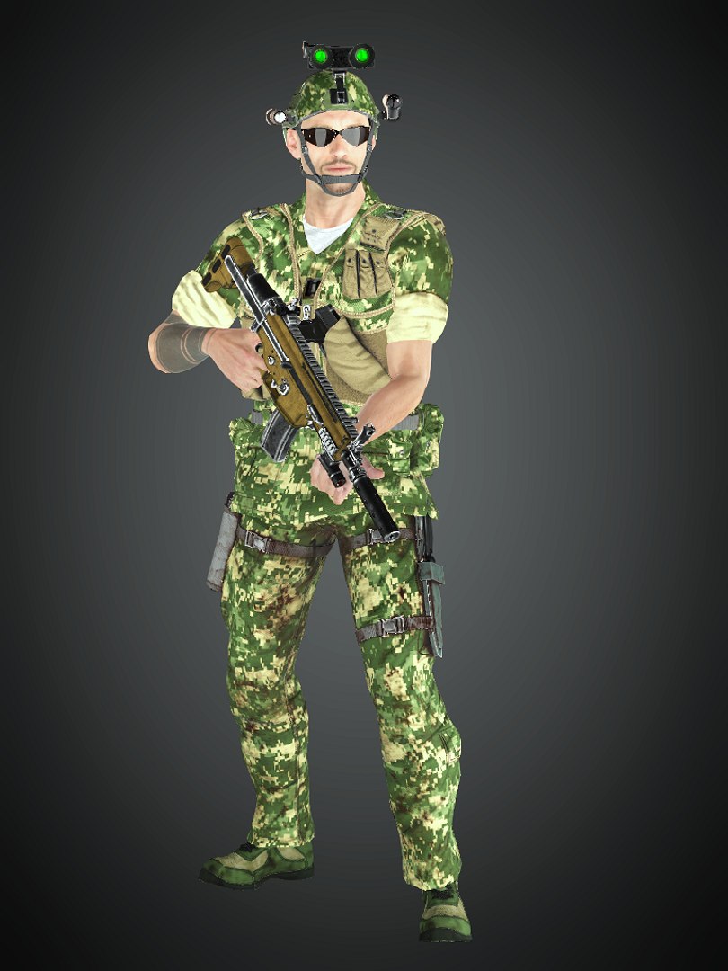 3D Realistic Rigged Military Special Force Soldier Man Character 3D ...