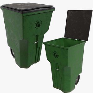 Plastic Trash Bin V1 3D model