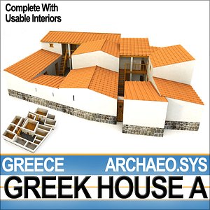 3d ancient greek house interiors model