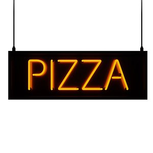 3D Neon Pizza Sign