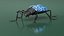 Blue Fungus Beetle Insect Fur Rigged