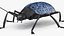 Blue Fungus Beetle Insect Fur Rigged