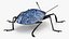 Blue Fungus Beetle Insect Fur Rigged