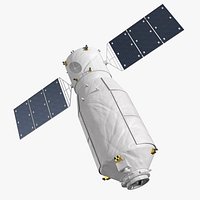 Tianzhou Cargo Spacecraft with Dual Solar Panels