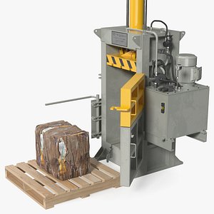 Bailing Machine Grey with Cardboard Briquette