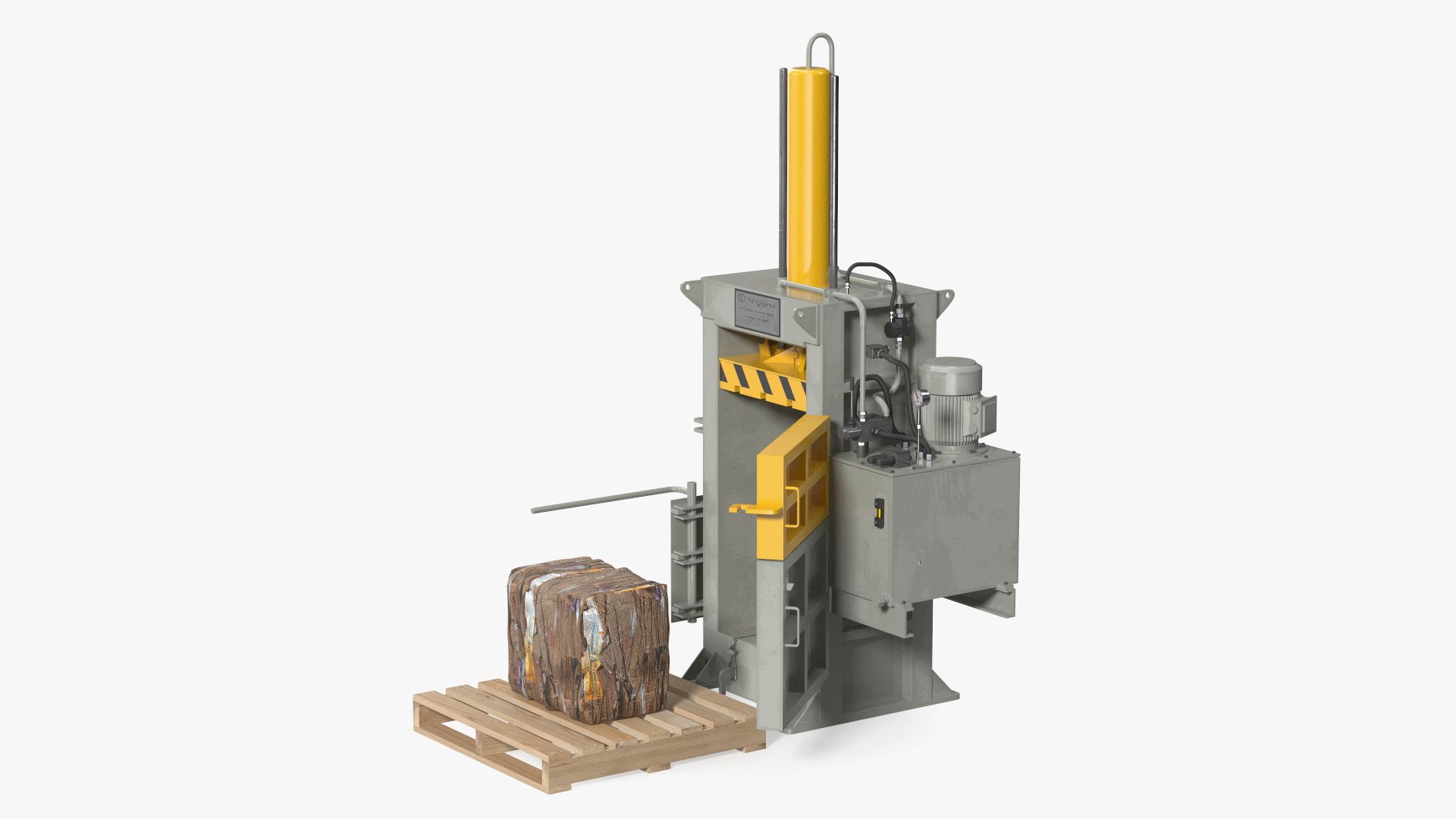 Bailing Machine Grey with Cardboard Briquette 3D model preview