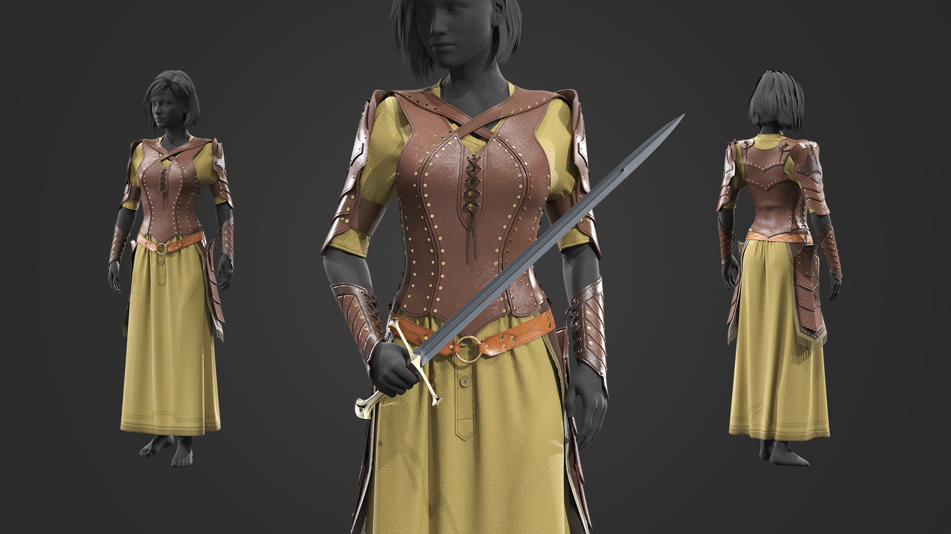 modelo 3d Armadura medieval femenina 1 - TurboSquid 1982376