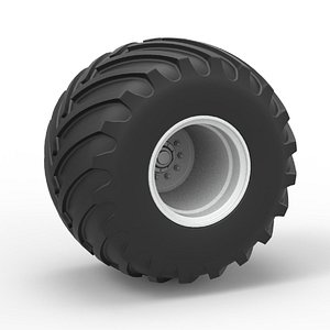 Wheel from vintage monster truck Scale 1 to 25