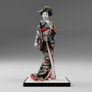 3D model traditional japanese doll