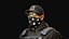 Personaje de soldado listo para el juego - Modelo 3D de baja poli con rigging