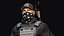 Personaje de soldado listo para el juego - Modelo 3D de baja poli con rigging