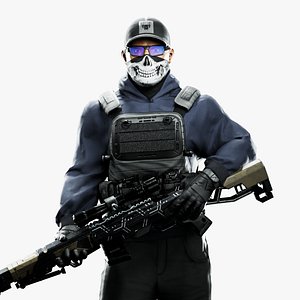 Game Ready Soldier Character -Rigged Low-poly 3D model model