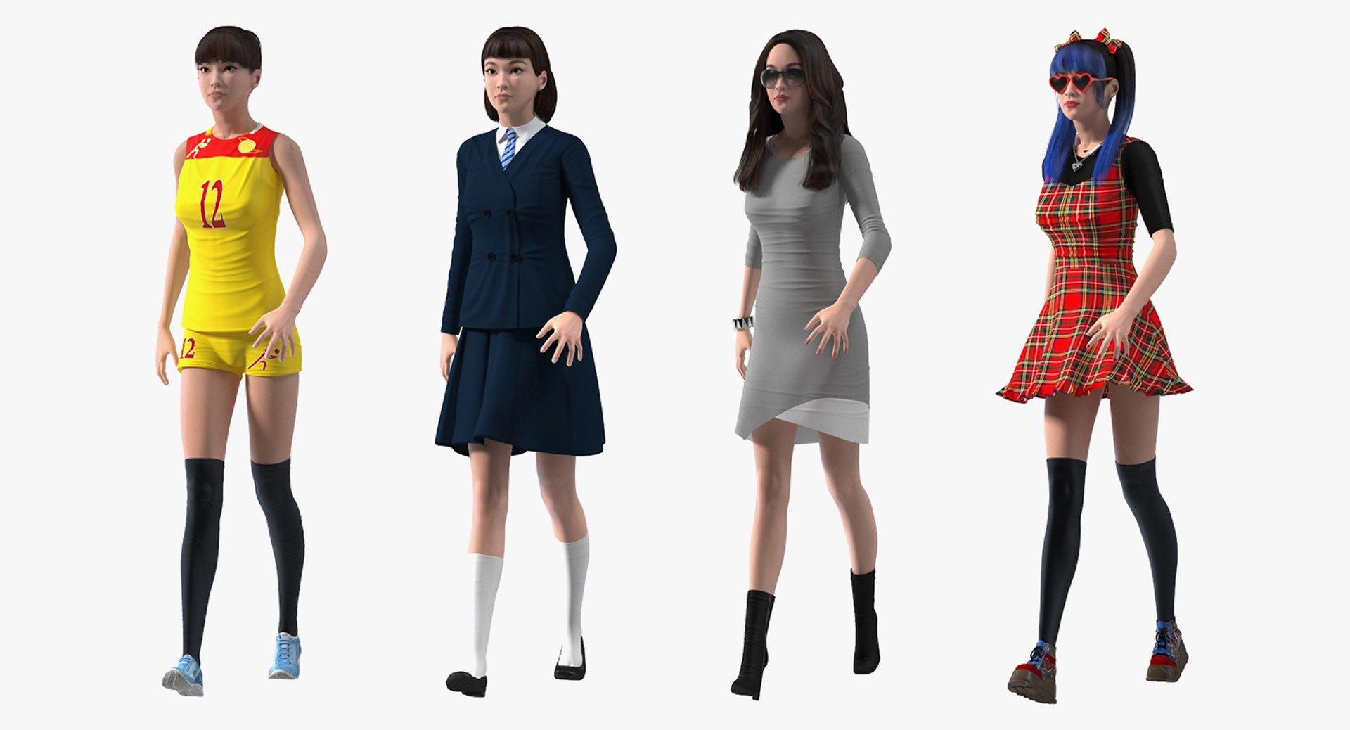 Rigged Chinese Woman Collection 2 for Cinema 4D
