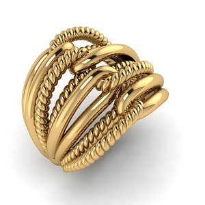 3D model rhinoceros ring