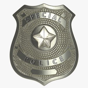 3d model special police hat badge