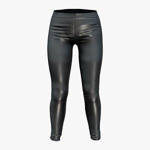 3D Tight Shiny Leather Pants model