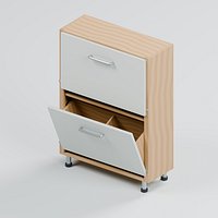 Two Tier Tilt Out Shoe Cabinet with Divided Compartments