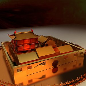 3D chinese courtyard model