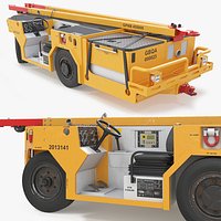 Long Naval Aircraft Tow Tractor Rigged for Cinema 4D