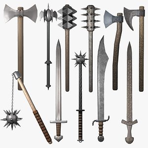 medieval weapon obj