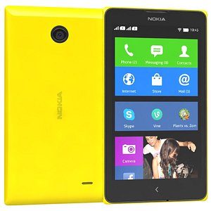 nokia x yellow 3d model