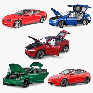 Rigged Tesla Cars Collection 7