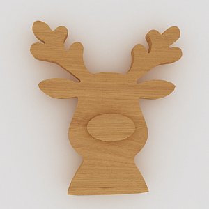 3D wooden deer model