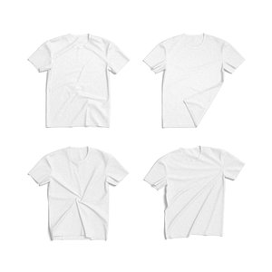 Flat Lay T-shirt fabric types - crimpled twisted and folded tshirt model