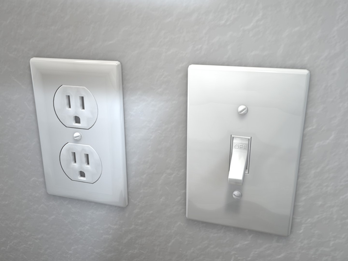 US Electrical Outlet and Light Switches | 3D model