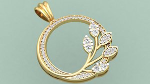3D Flower Diamond Pendant