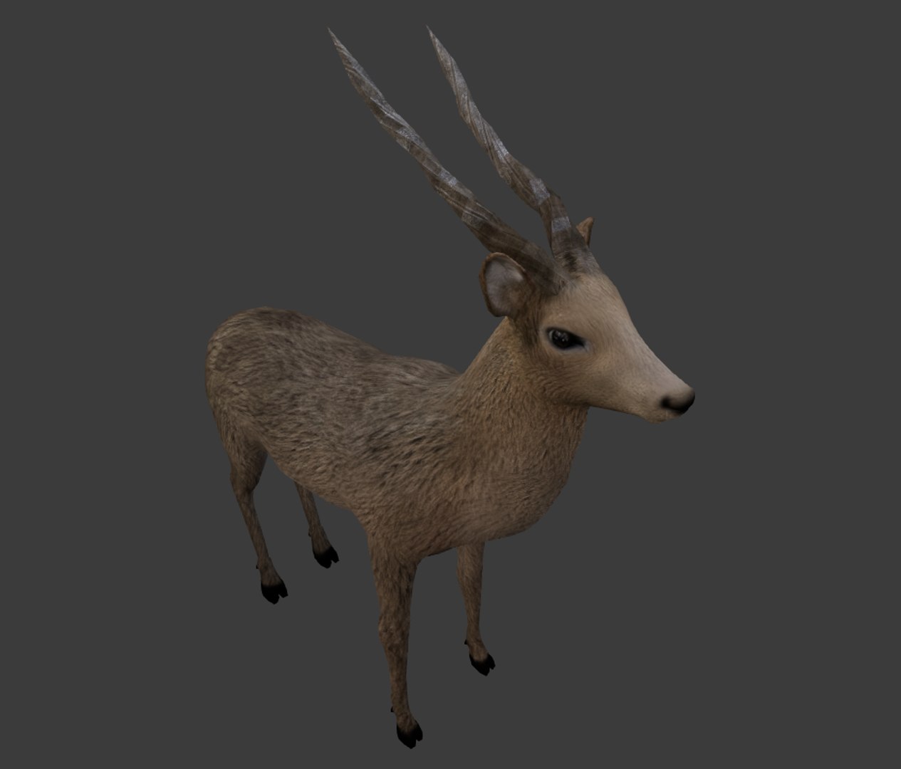 3d Royal Deer Rigged Games Model