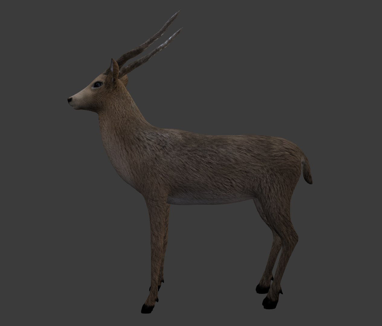 3d Royal Deer Rigged Games Model