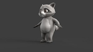 Raccoon Chef Rigged  Textured 3D Character 3D model