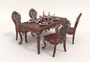 chair table european 3D model