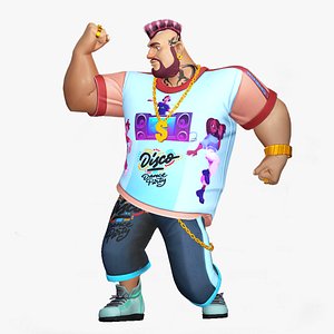 Cartoon Rigged Dancer Man-Kali Character 3D Model