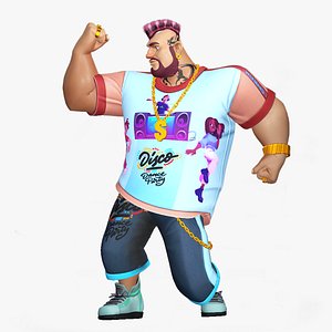 Cartoon Rigged Dancer Man-Kali Character 3D Model