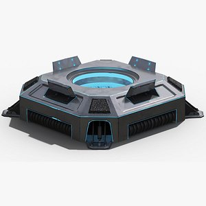 Animated Sci-fi Teleporter Platform
