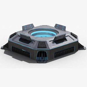 Animated Sci-fi Teleporter Platform