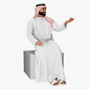 Arab Man Sitting 3D model