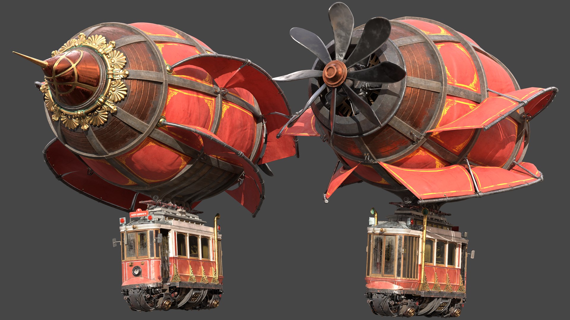 Steampunk Airship Model Turbosquid 2389566