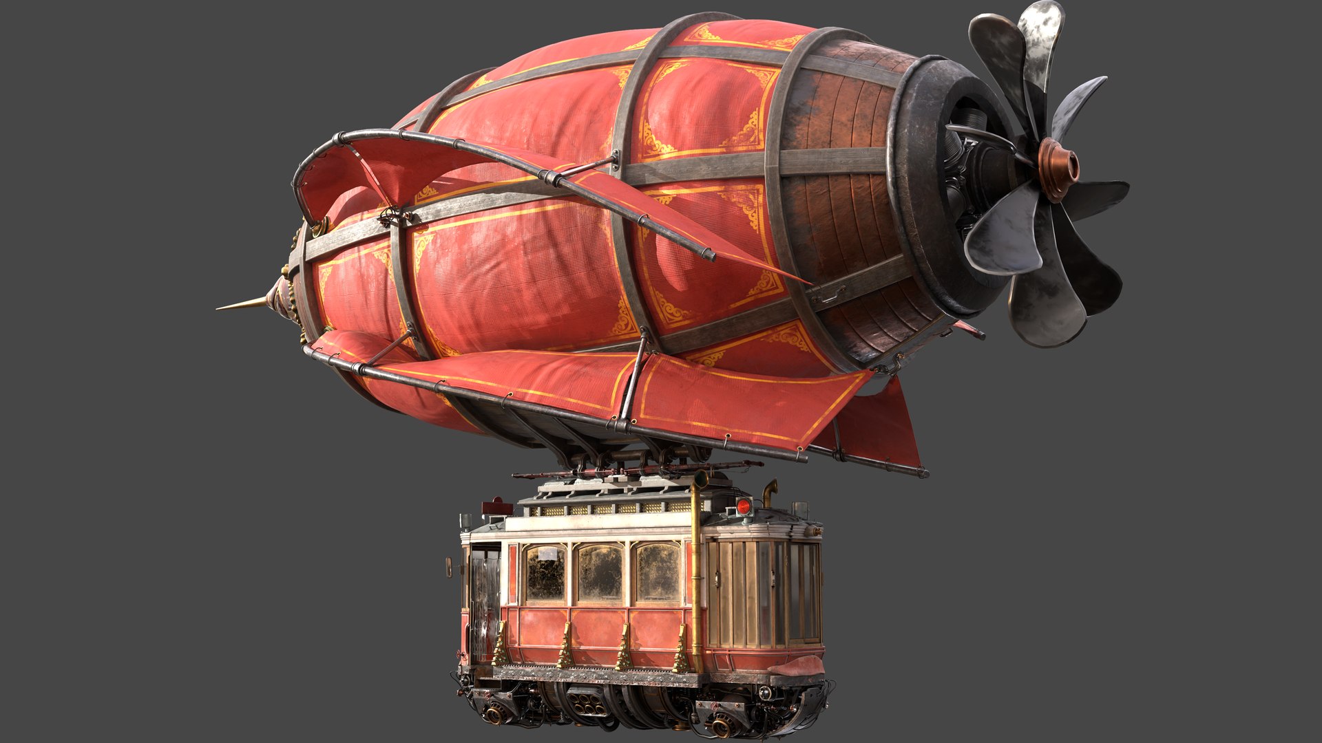 Steampunk Airship Model Turbosquid 2389566